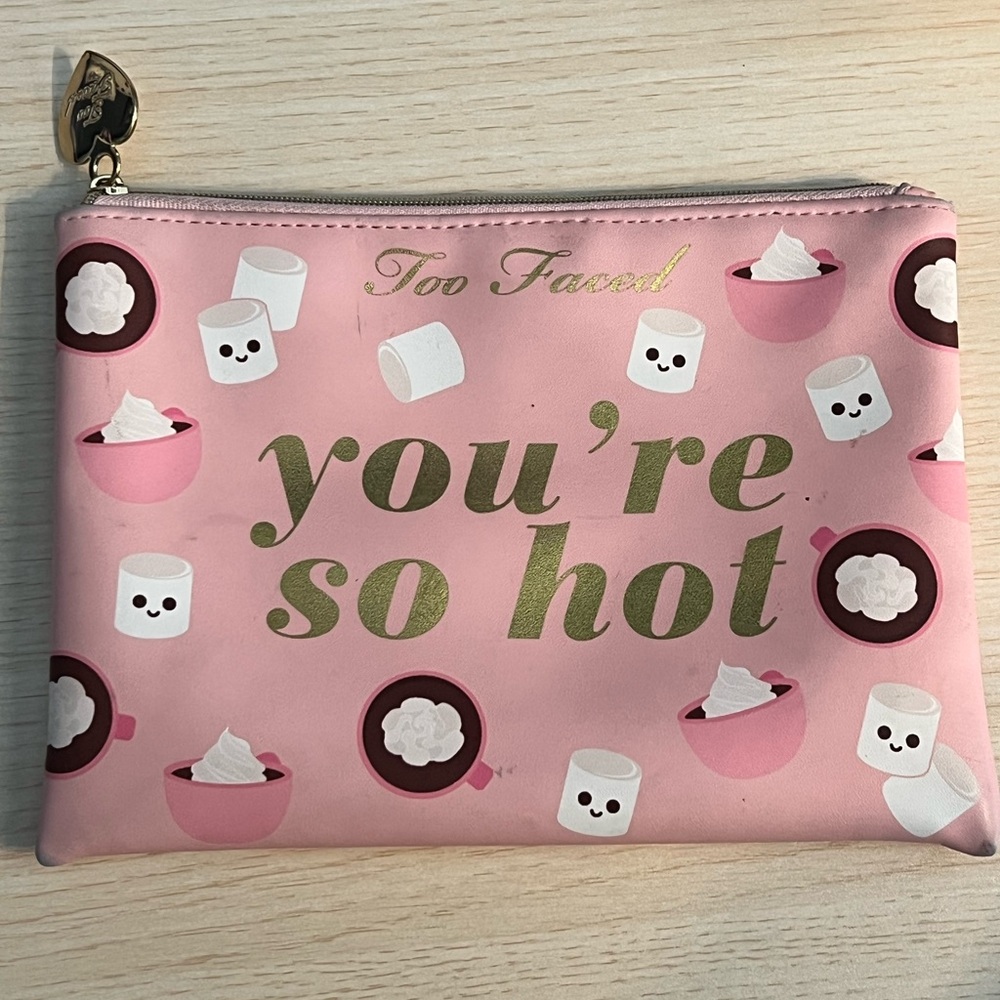 Too Faced Pink Zippered Pouch